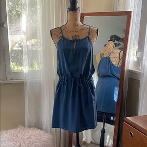 CHA SOR Women’s Navy Blue Drawstring Waist Slip Dress